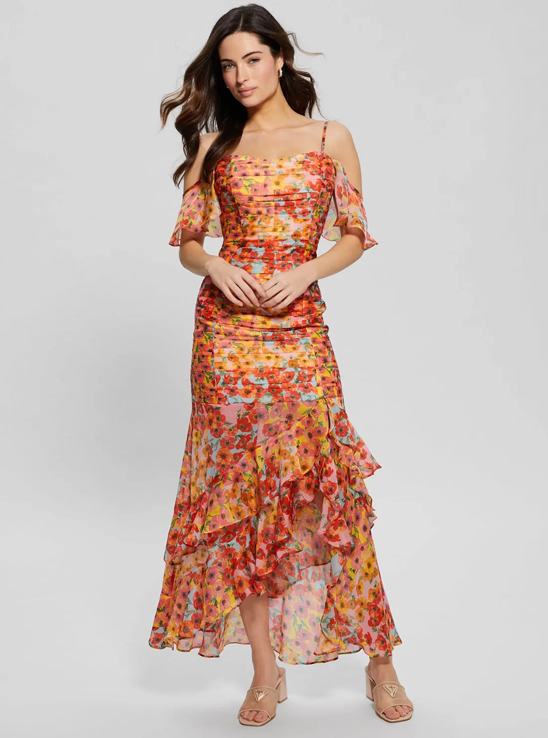 Eco Red Floral Juliana Maxi Dress