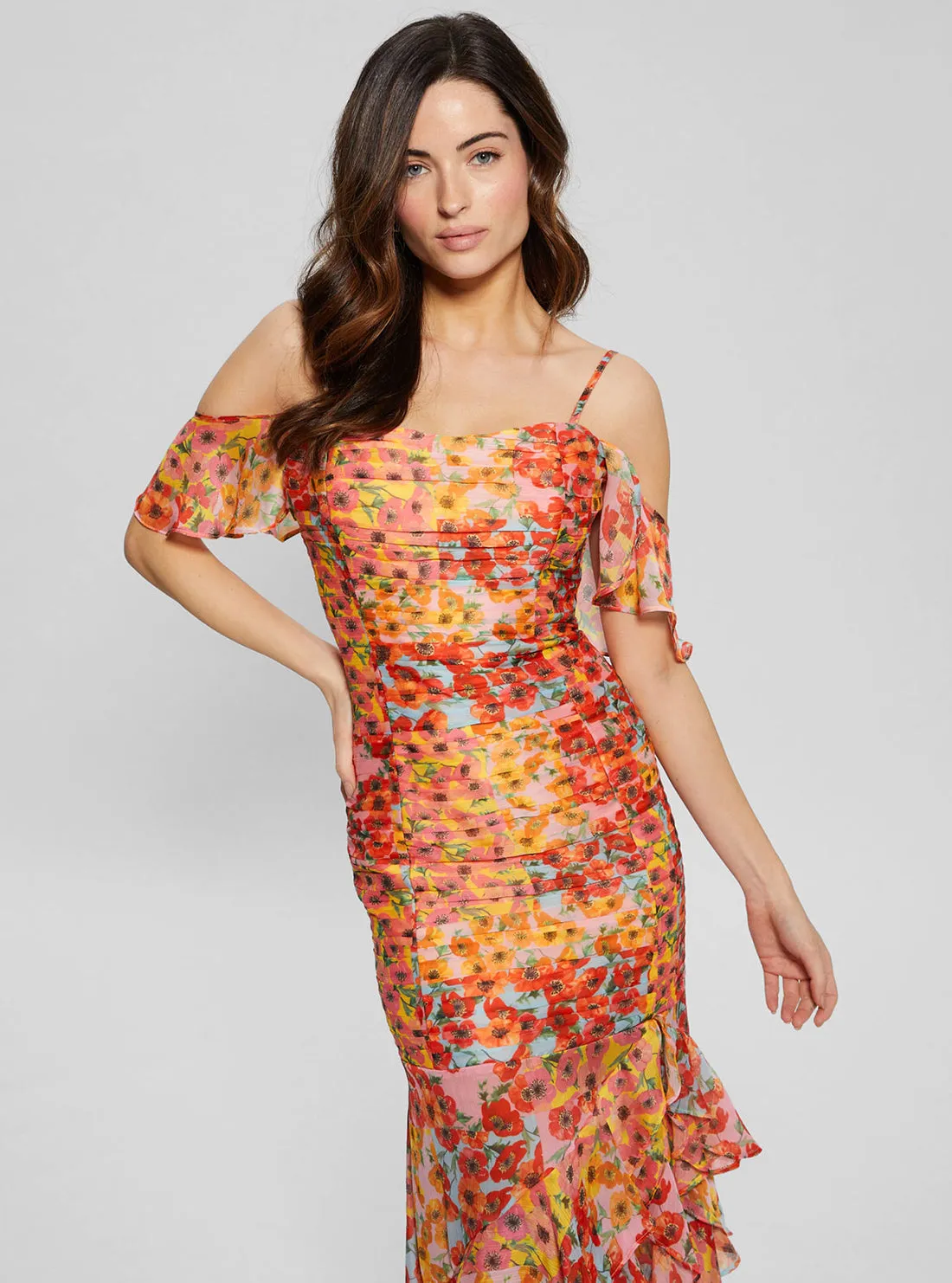 Eco Red Floral Juliana Maxi Dress