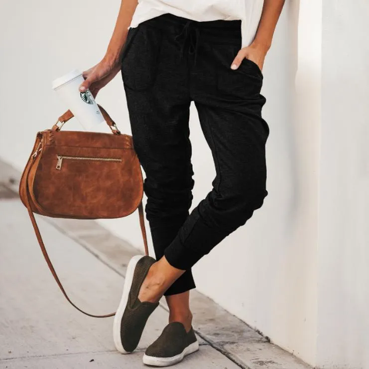 Elastic Waist Loose Elastic Ankle Sports Pants