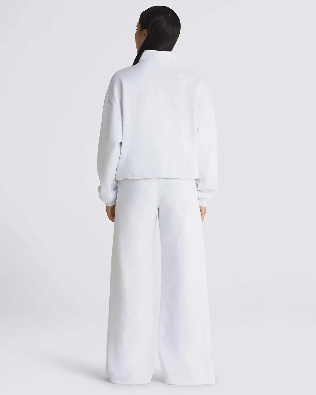 Elevated Double Knit Mockneck - White Heather