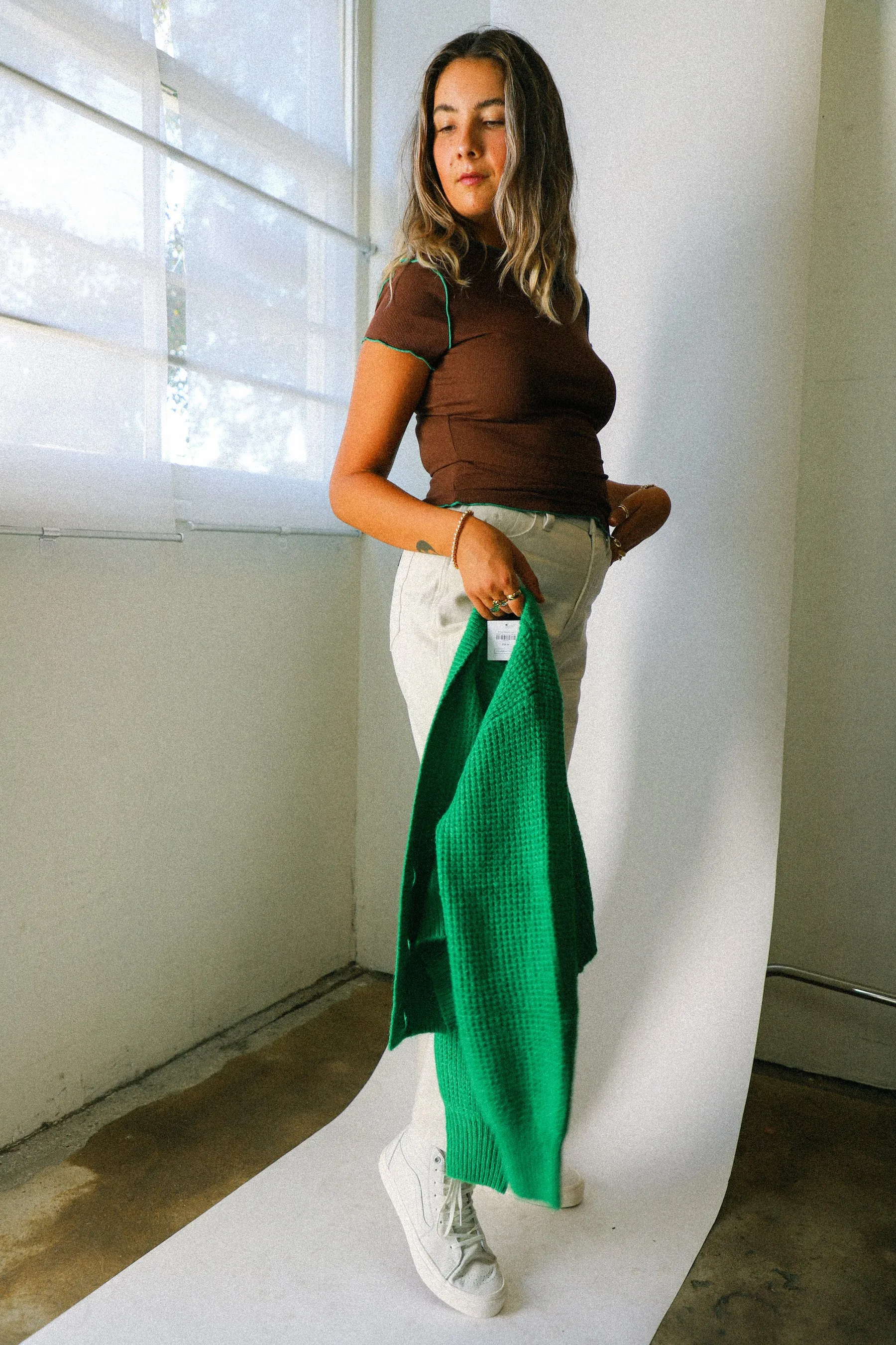 Emerald Button Front Cardigan