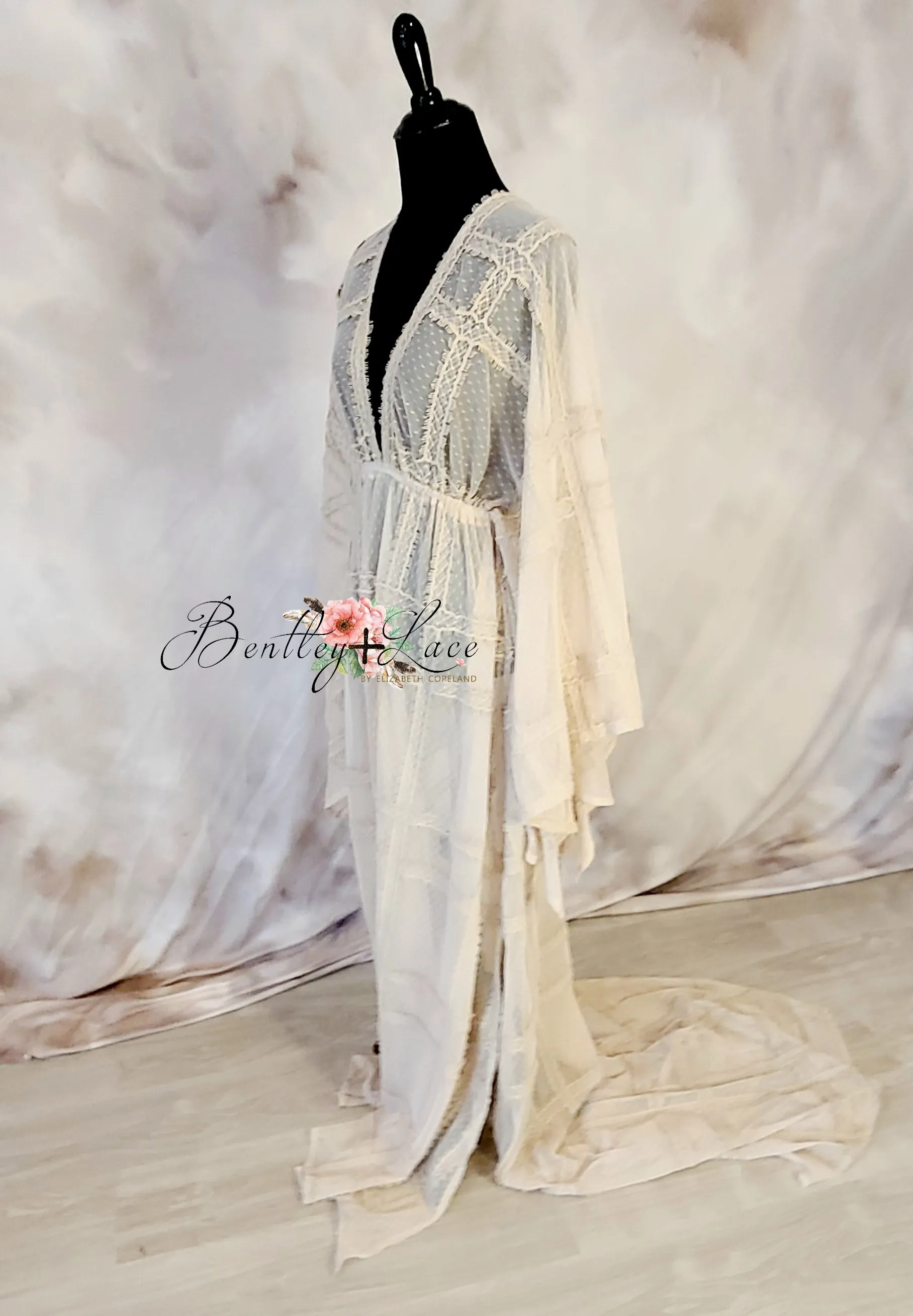 euc slip included Cora  (Sand) Bohemian Inspired gown - (Teen/Adult) Maternity/ Non Maternity.
