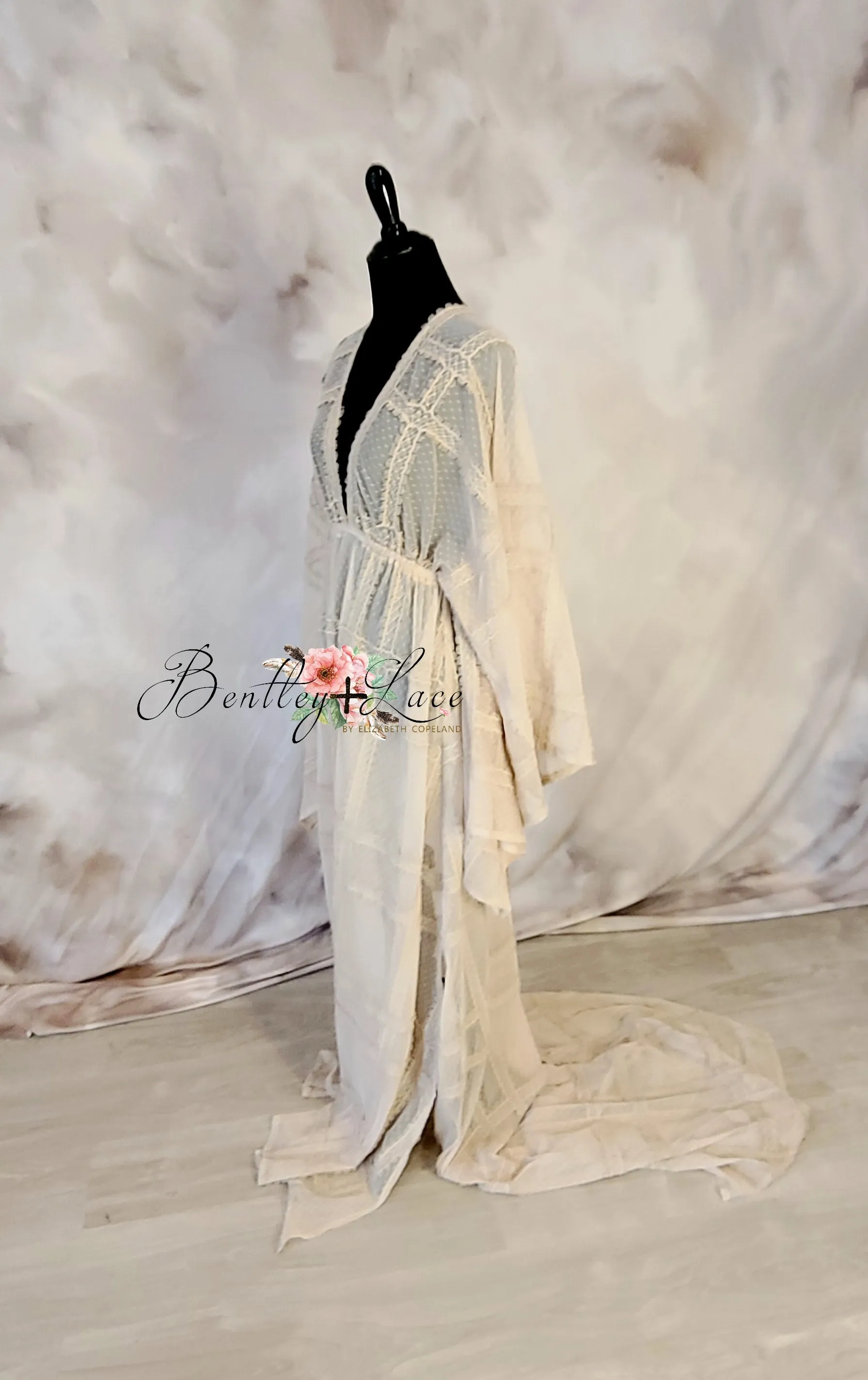 euc slip included Cora  (Sand) Bohemian Inspired gown - (Teen/Adult) Maternity/ Non Maternity.