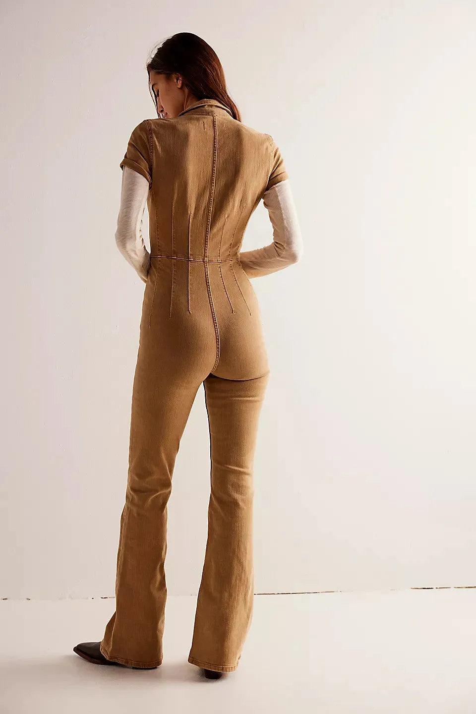 Free People Jayde Flare Jumpsuit in Pier 17