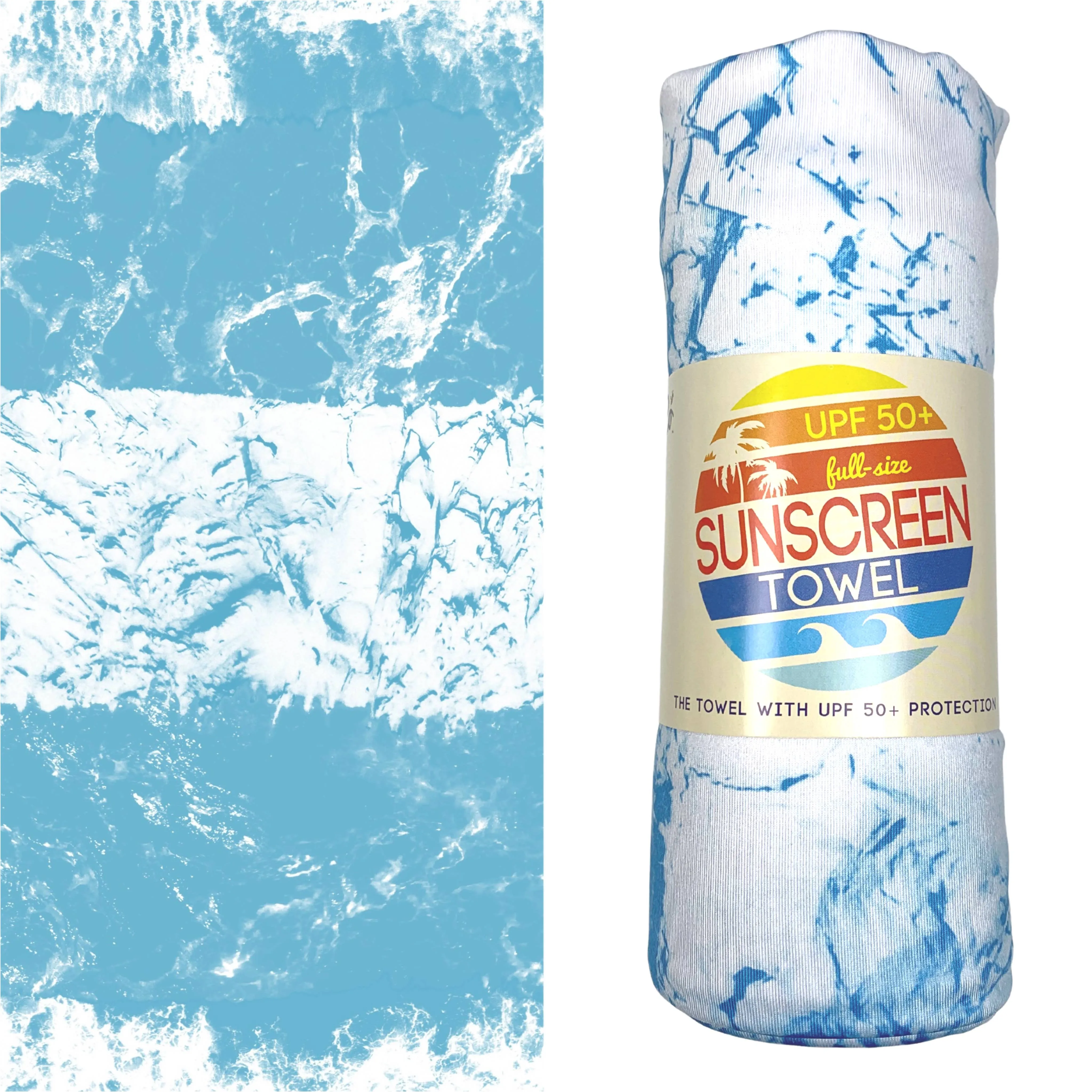 Full Size UPF 50  Sunscreen Towel (Blue Sky)