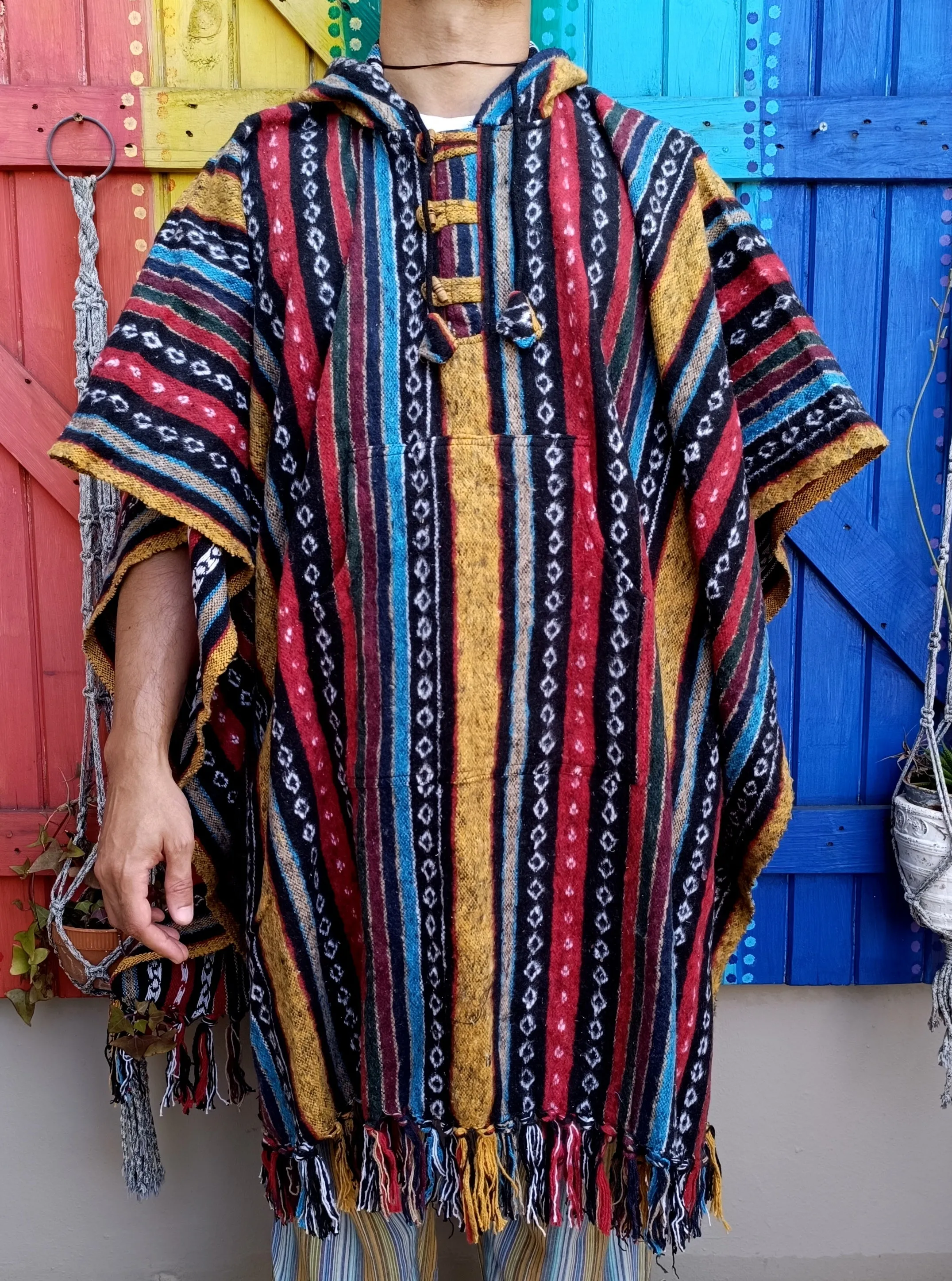 Funky Hippie Brushed Cotton Unisex Gheri Cotton Ponchos