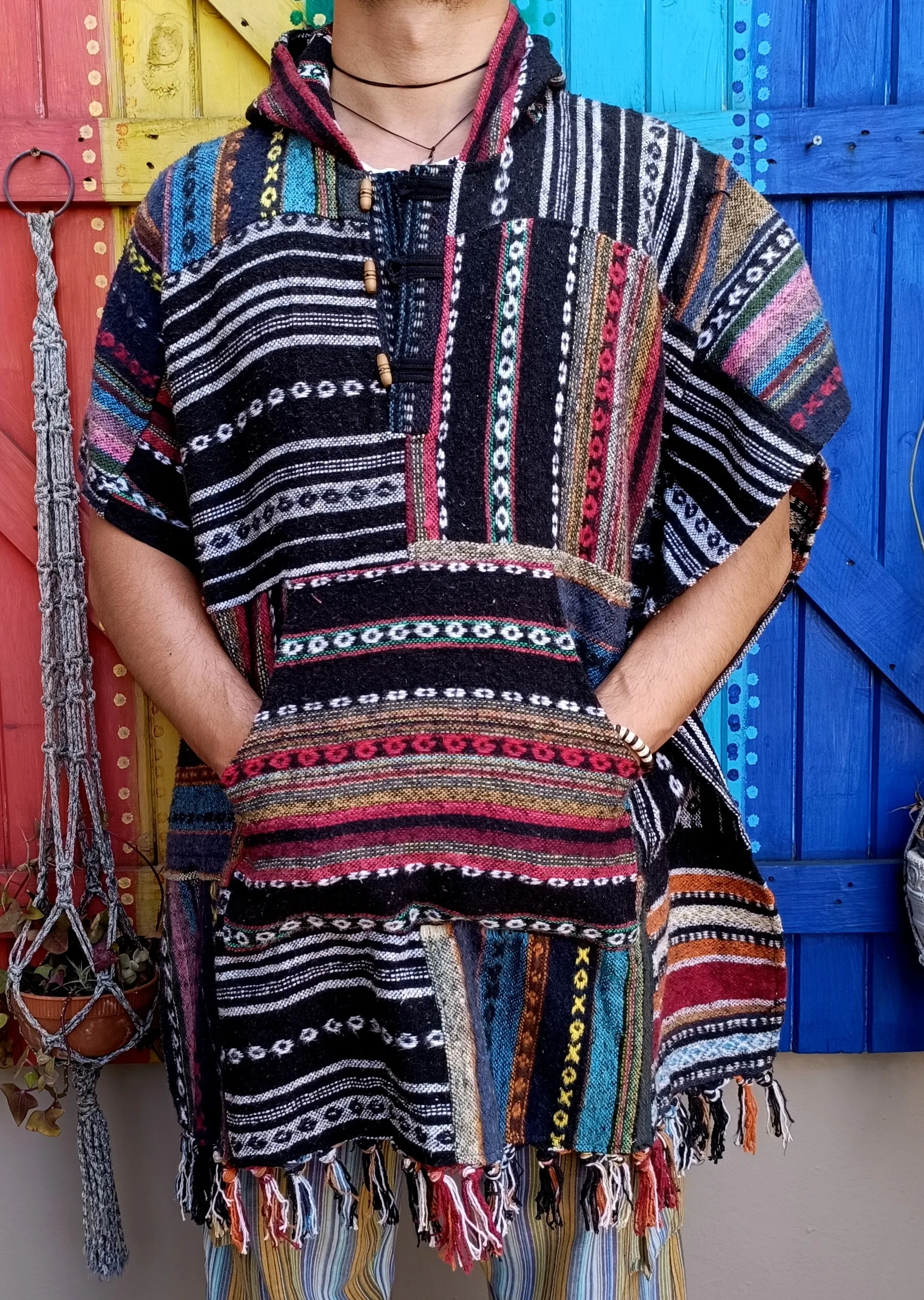 Funky Hippie Brushed Cotton Unisex Gheri Cotton Ponchos