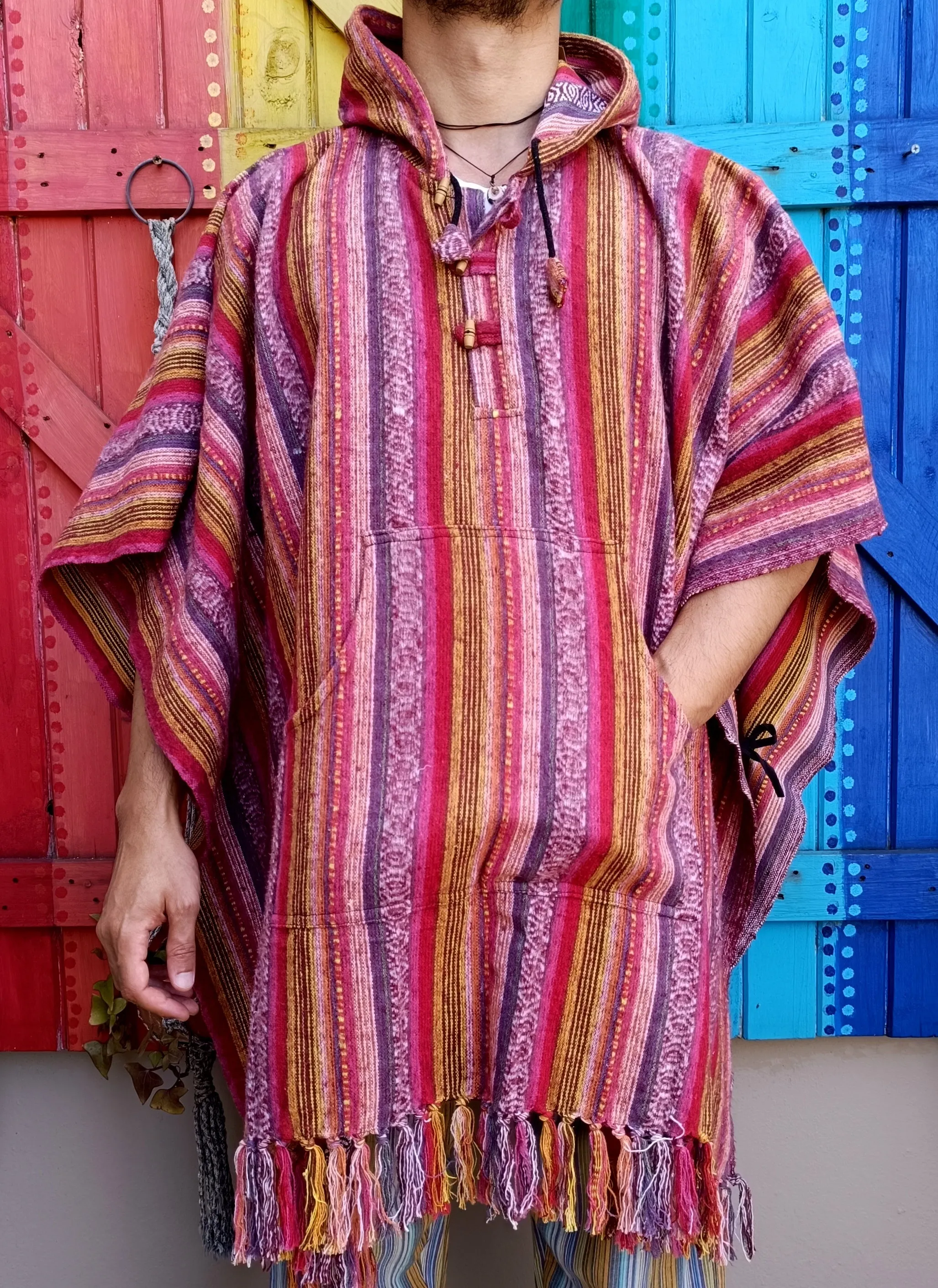 Funky Hippie Brushed Cotton Unisex Gheri Cotton Ponchos