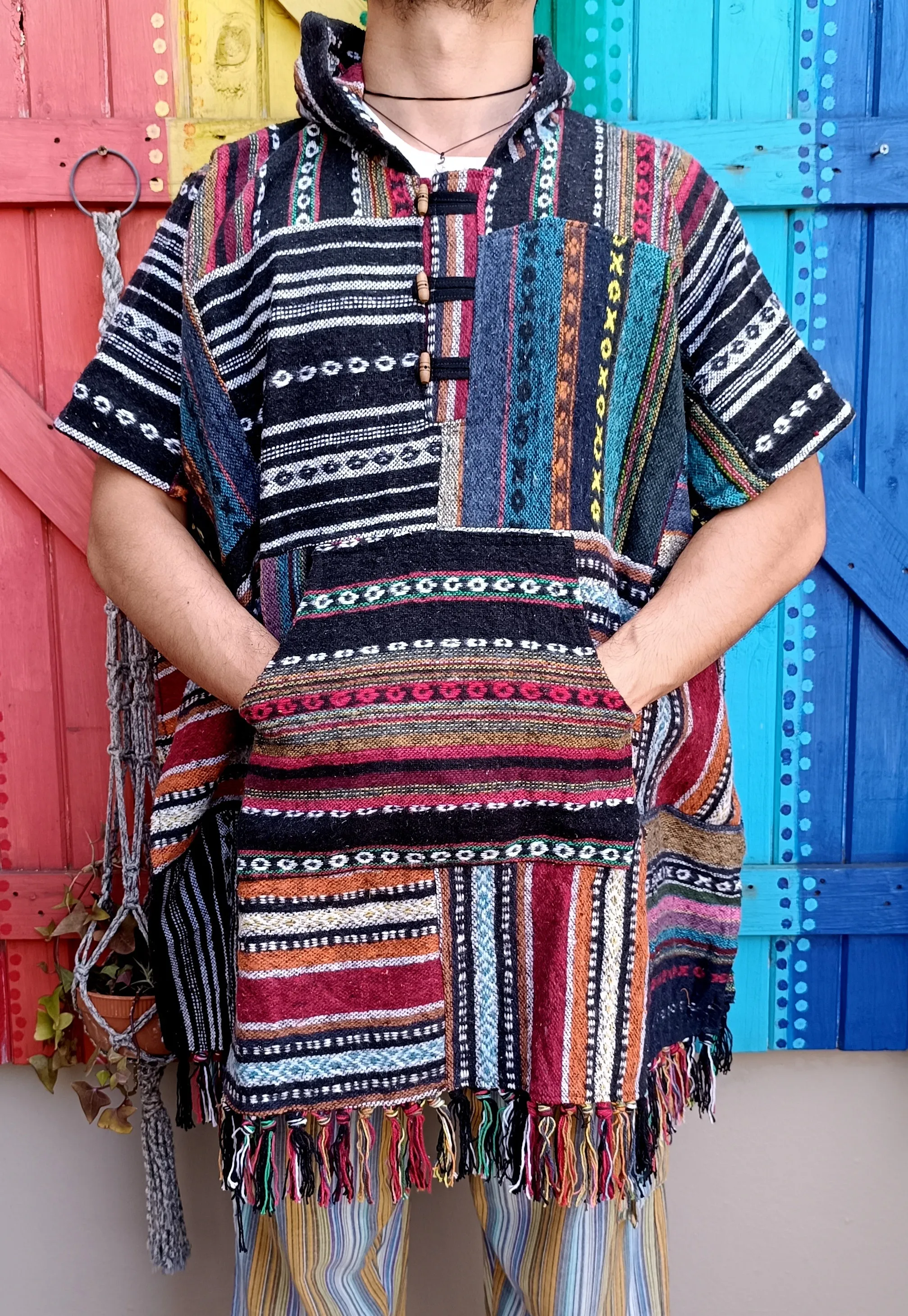 Funky Hippie Brushed Cotton Unisex Gheri Cotton Ponchos