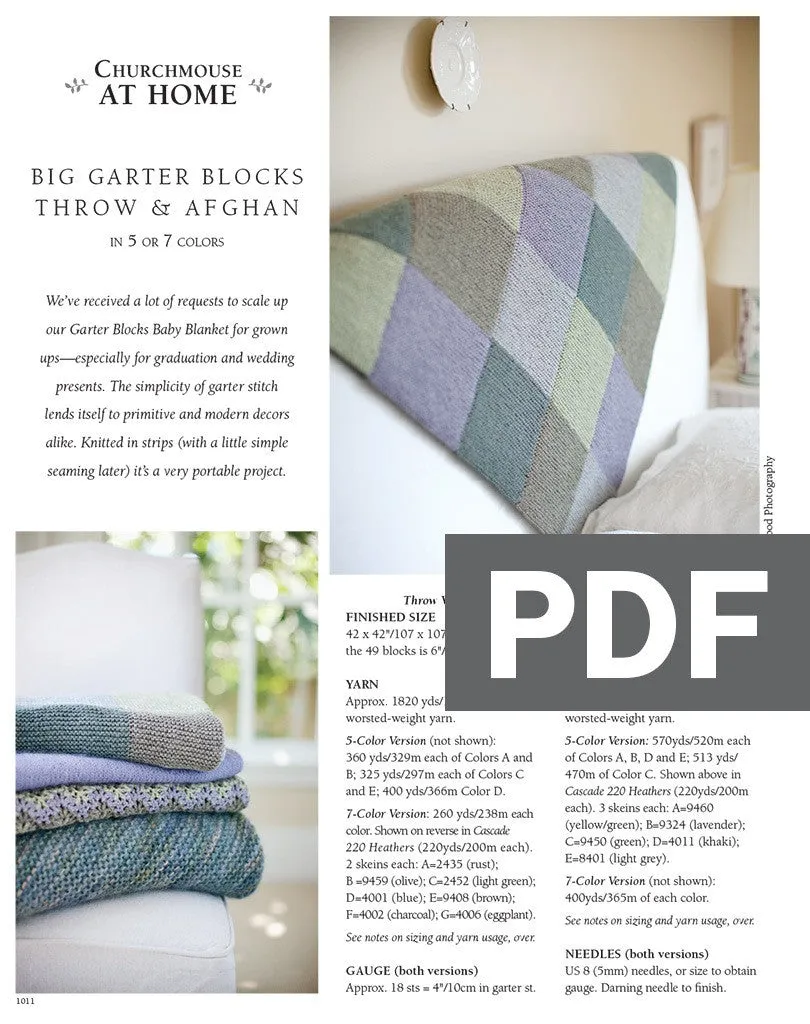 Garter Block Four Patch Pillow Cover Using Berroco Ultra Alpaca Chunky