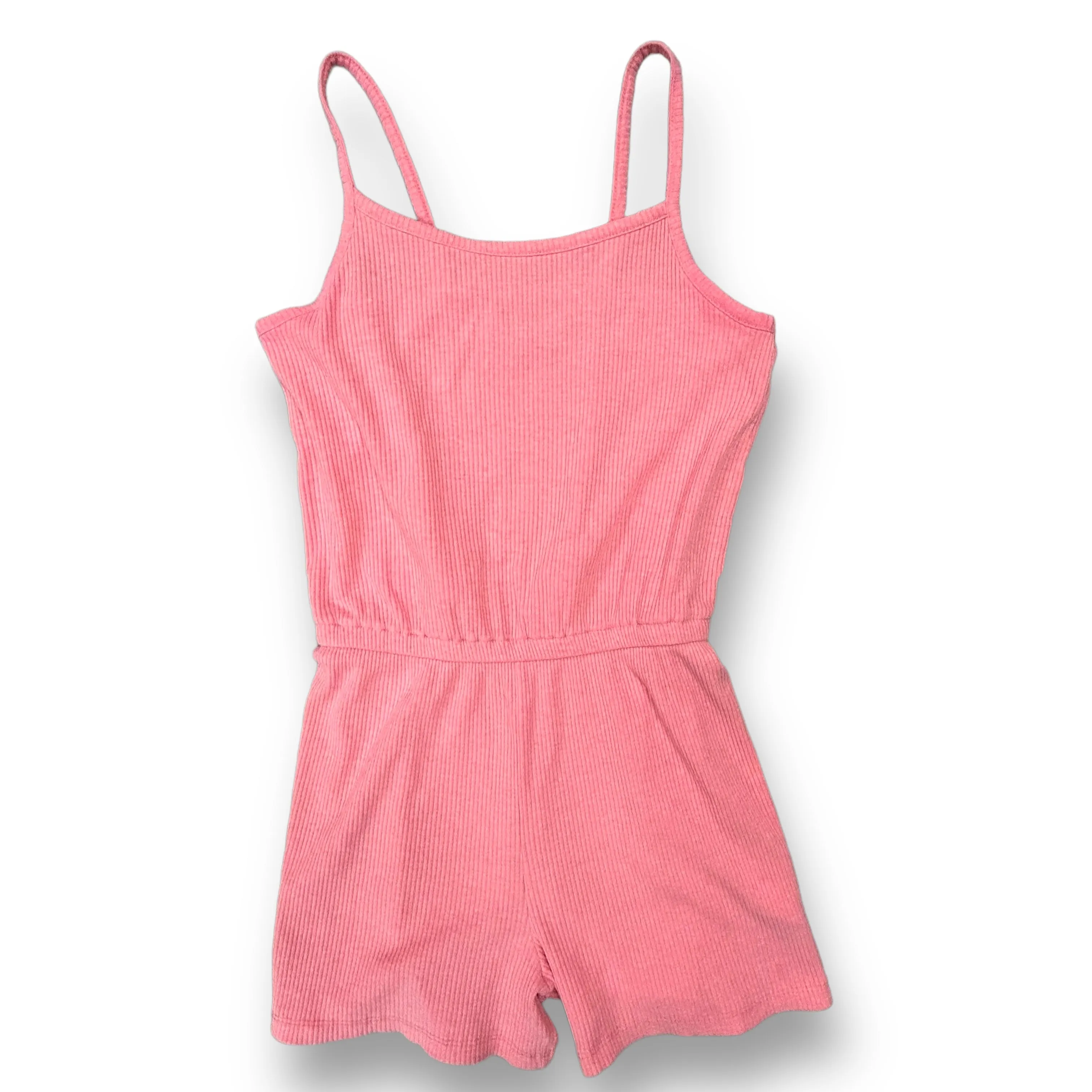 Girls Old Navy Size 10/12 L Peach Ribbed Spaghetti Strap Romper