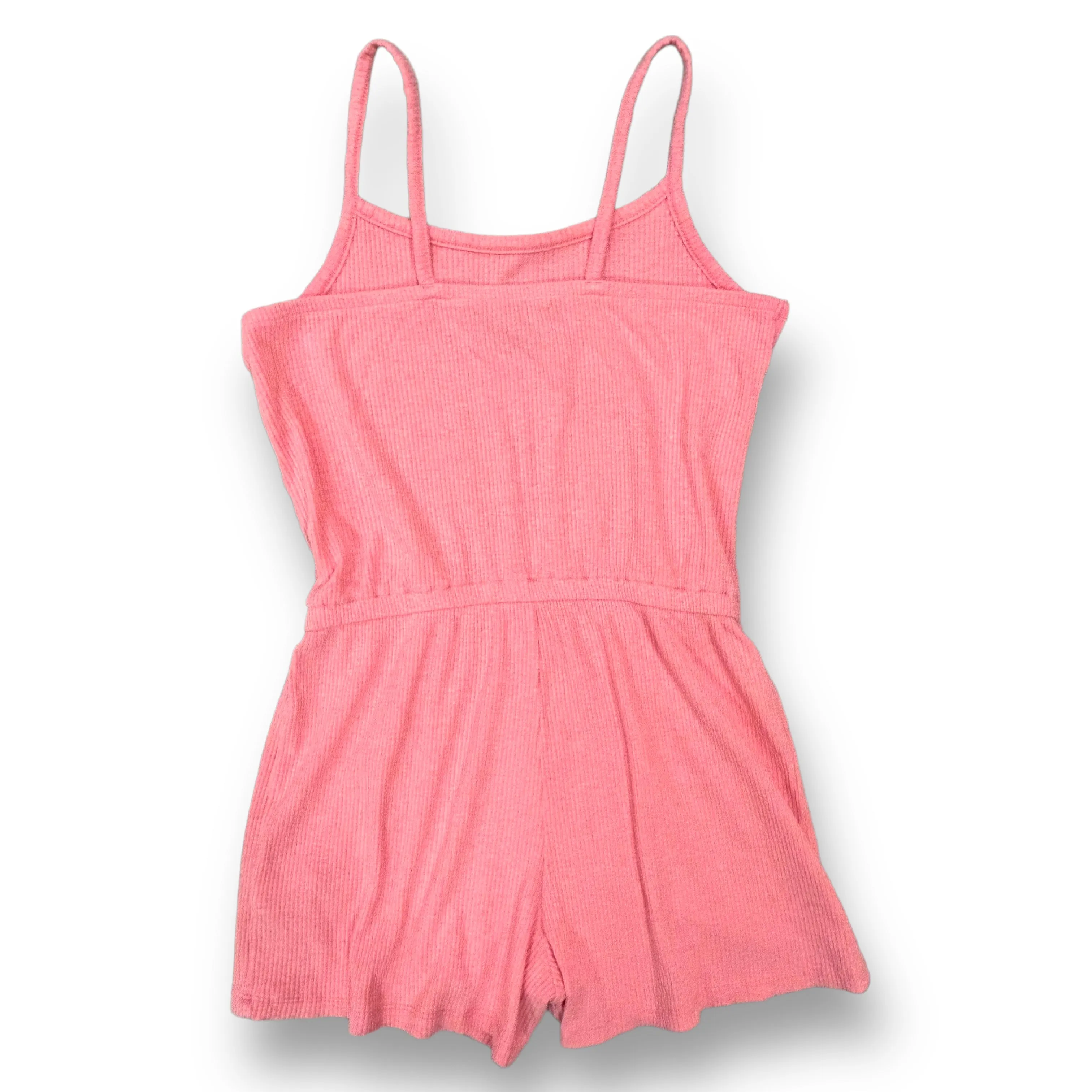 Girls Old Navy Size 10/12 L Peach Ribbed Spaghetti Strap Romper