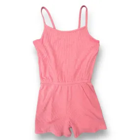 Girls Old Navy Size 10/12 L Peach Ribbed Spaghetti Strap Romper