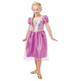 Girls Rapunzel Glitter & Sparkle Costume Size 6-8 Years