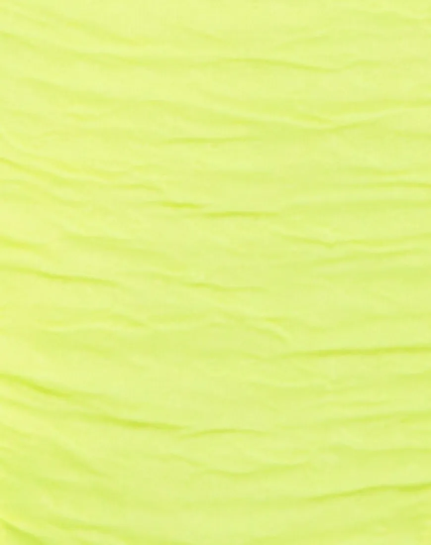 Goddess Swimsuit in 80's Crinkle Sour Lime