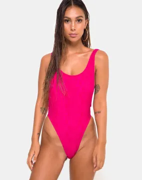 Goddess Swimsuit in Lace Fuschia Pink