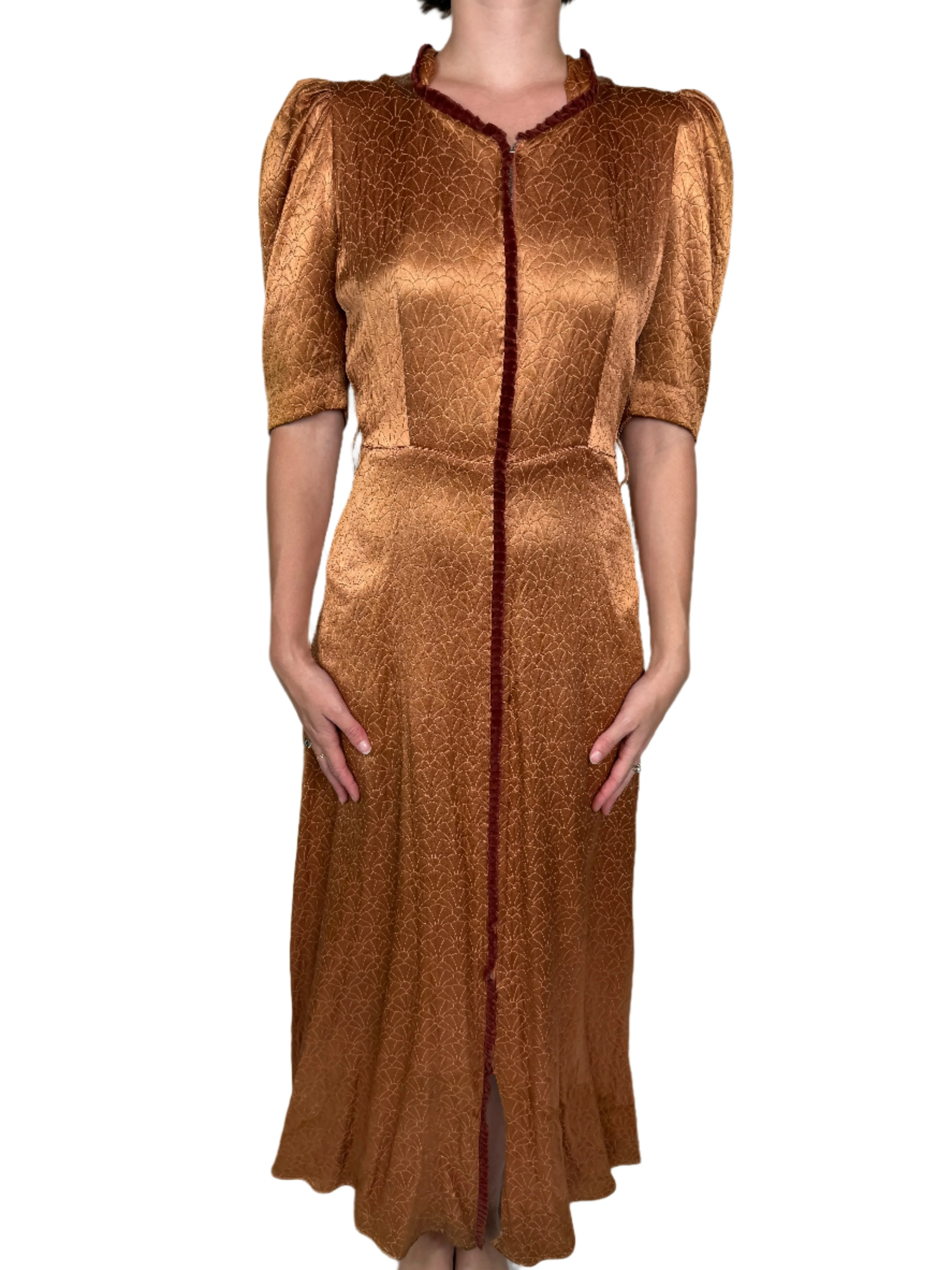 Gold Satin Dressing Gown 1930s