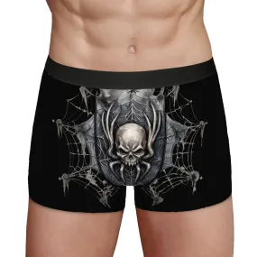 Gothic Skull Spiderweb Print Men's Underwear