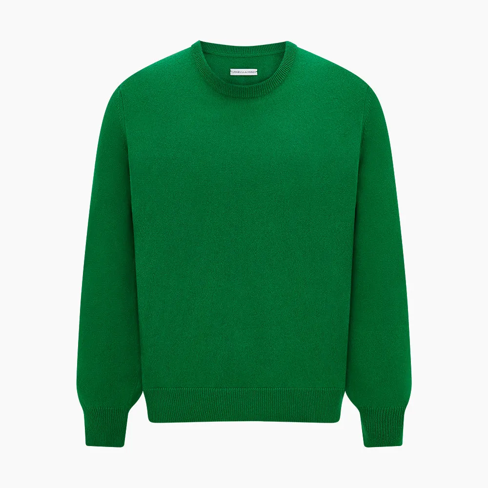 Grass Green Cashmere Round Neck Jumper