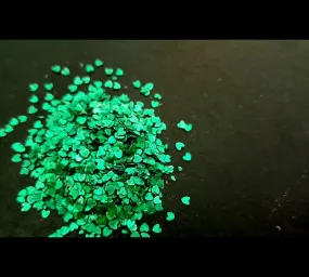 Green Hearts Glitter - 20gms | Shape Glitters