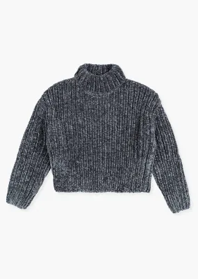 Grey Chenille Chunky Knit Sweater