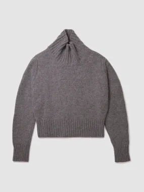 Grey Fintra crop high neck