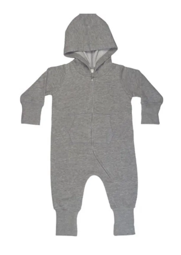 Grey hoodie style onesie