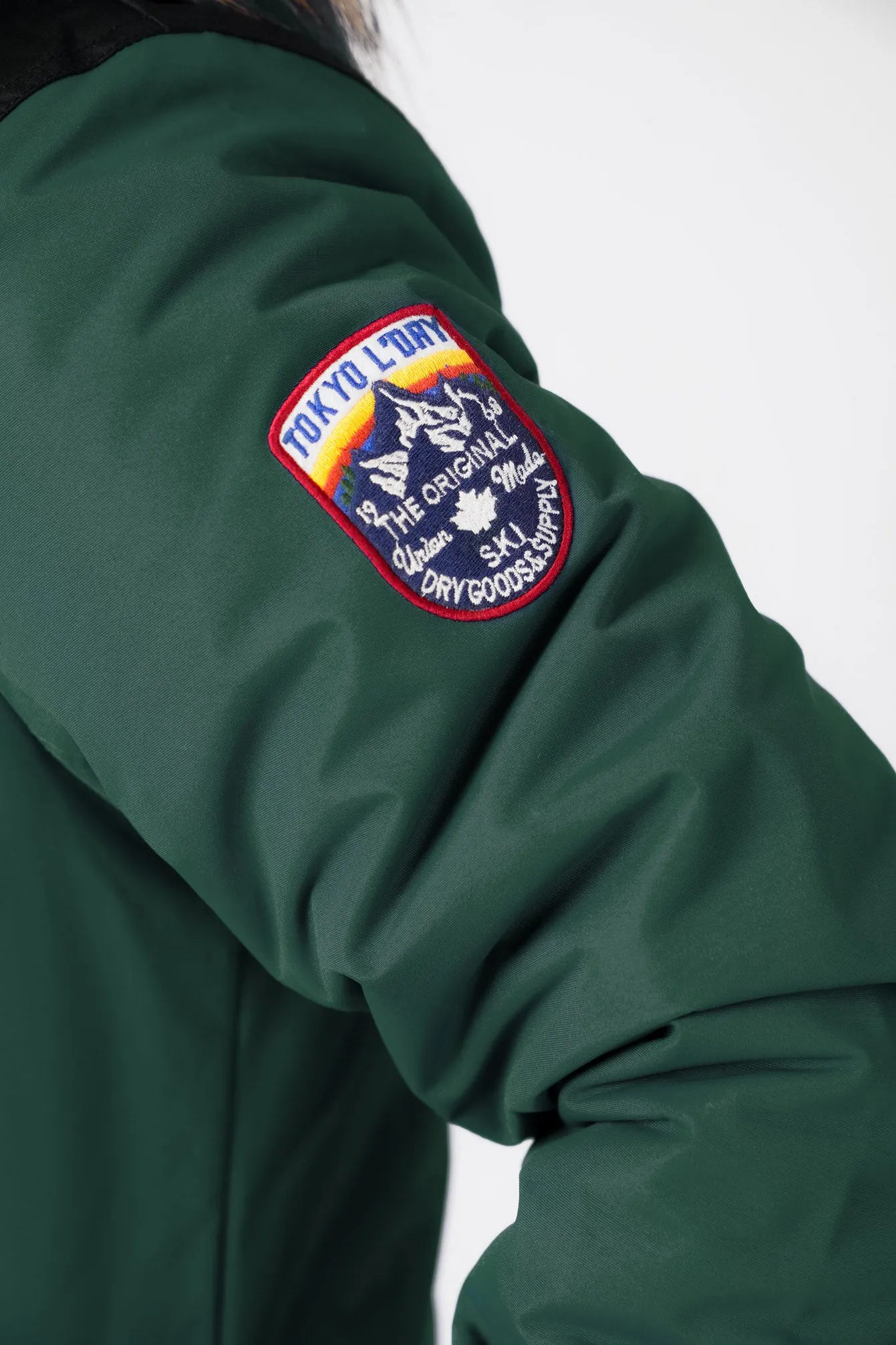 Haakon Colour Block Utility Parka Coat with Faux Fur Lined Hood in Pine Grove - Tokyo Laundry
