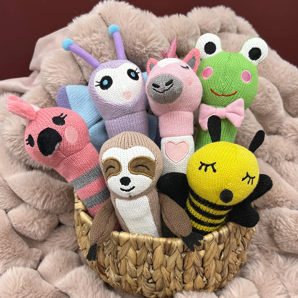 Hand Rattle - Knit - Sloth