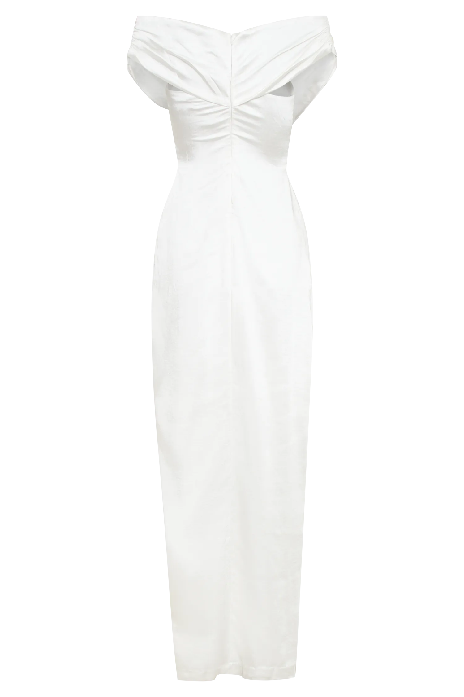 Harley Off Shoulder Satin Maxi Dress - Ivory