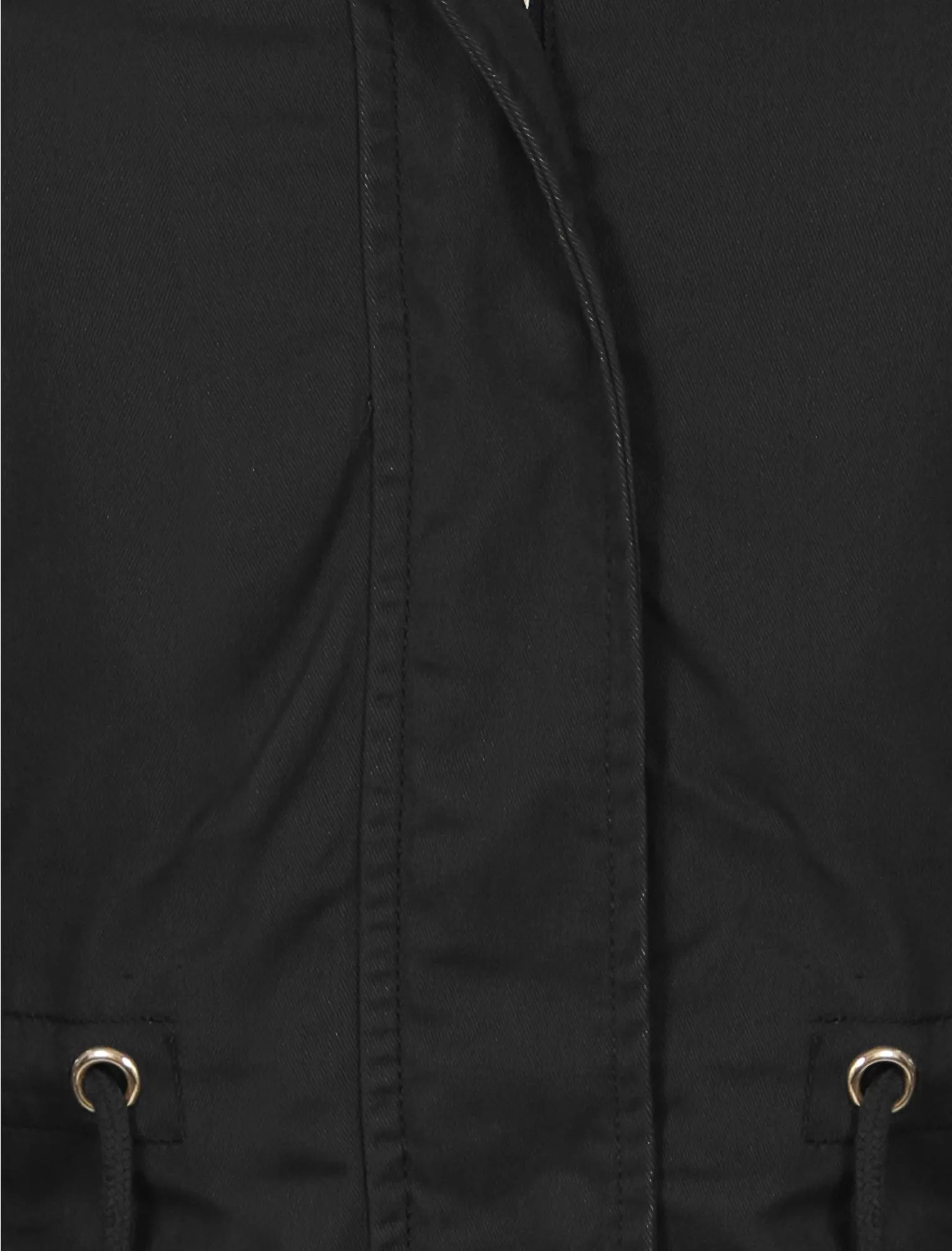 Heidi Detachable Fur Trim Parka Jacket in Black - Tokyo Laundry