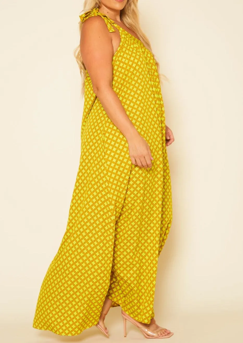 Hi Curvy Plus Size Women One Shoulder Greek Maxi Dress