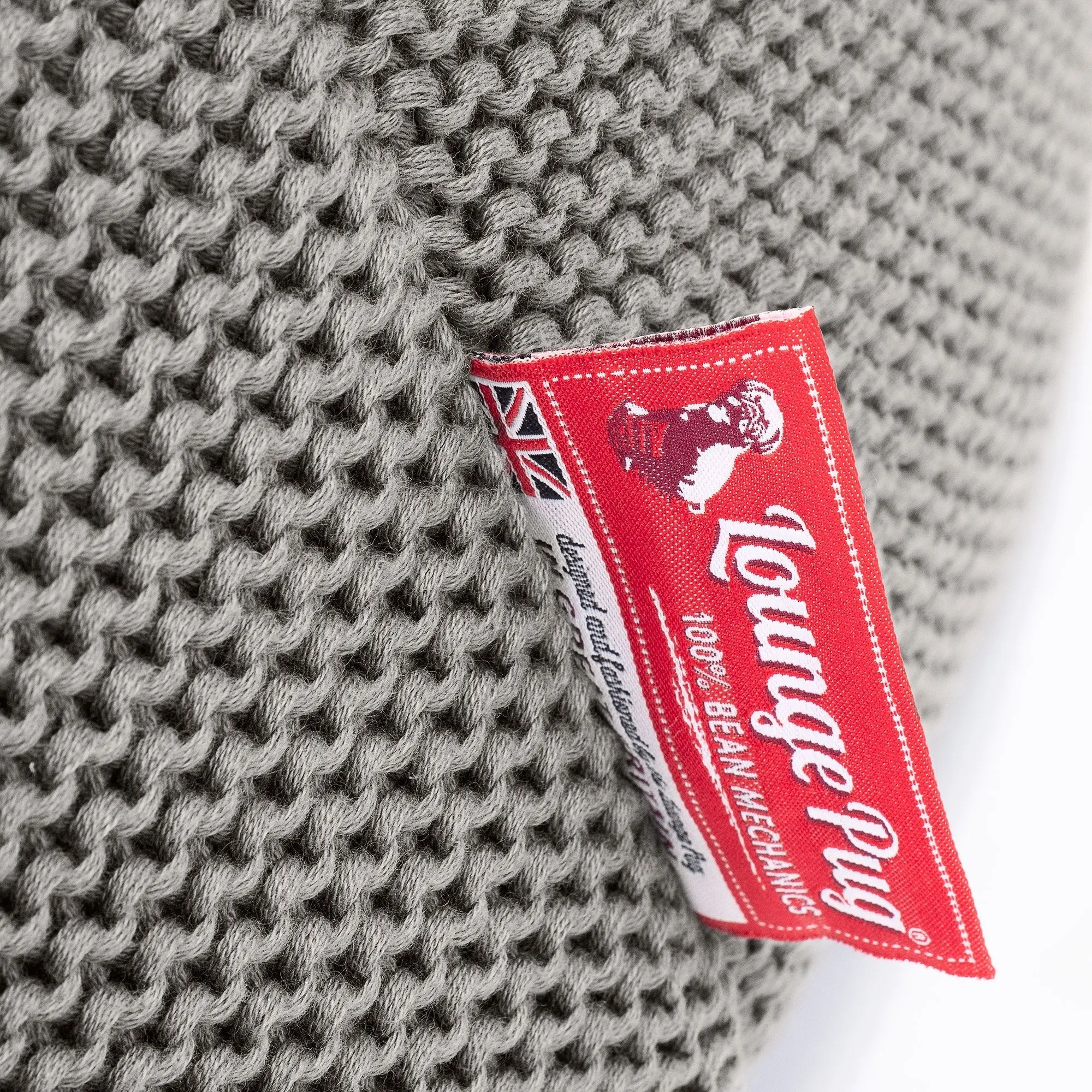 Highback Bean Bag Chair - Ellos Knitted Graphite Grey