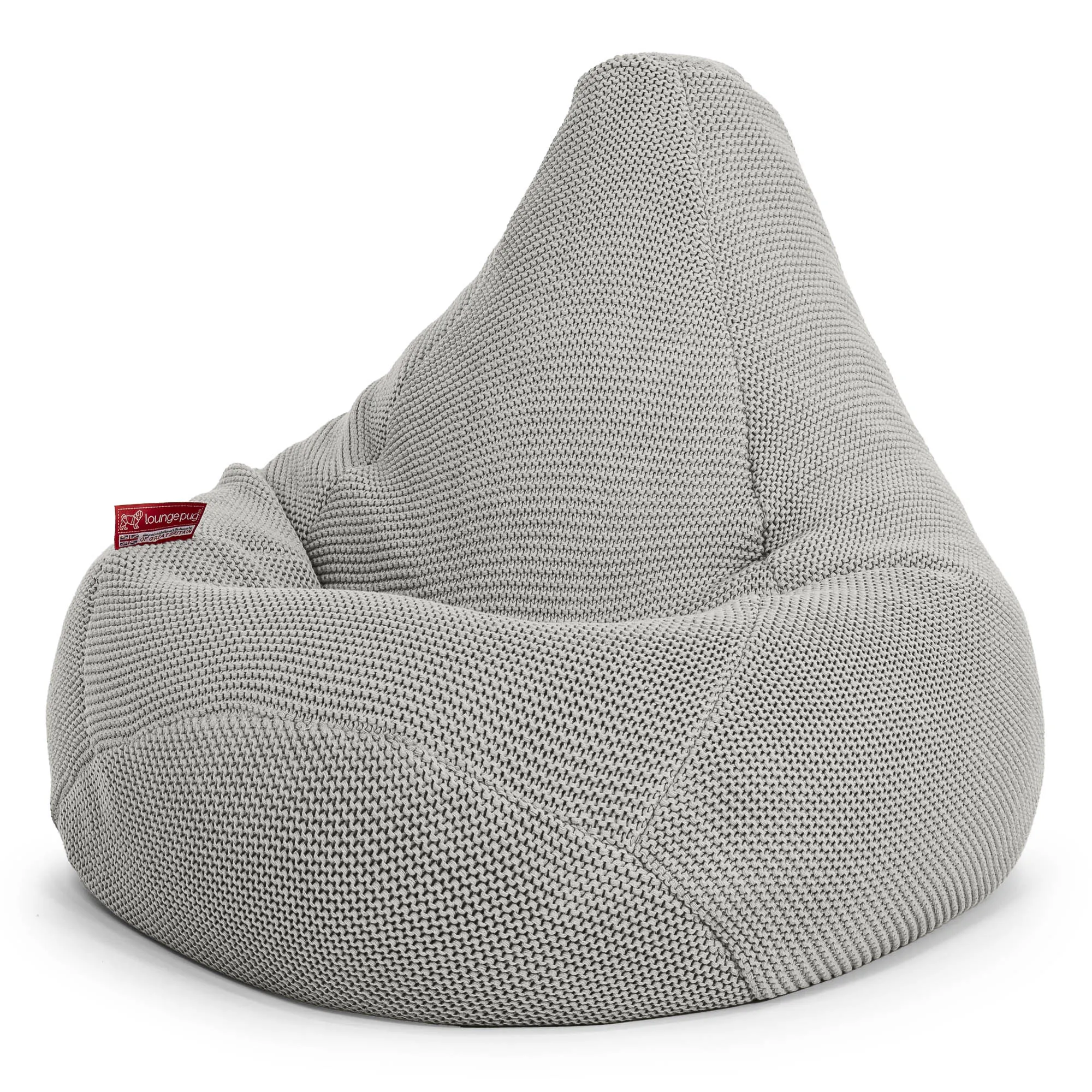 Highback Bean Bag Chair - Ellos Knitted Graphite Grey