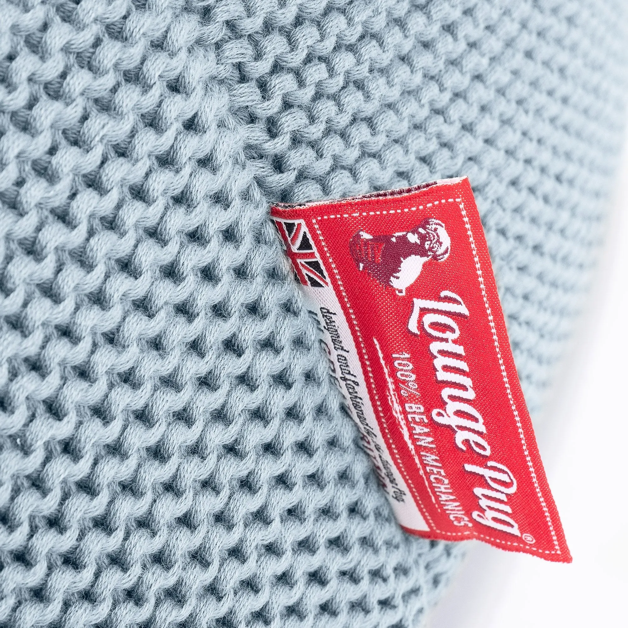 Highback Bean Bag Chair - Ellos Knitted Misty Blue