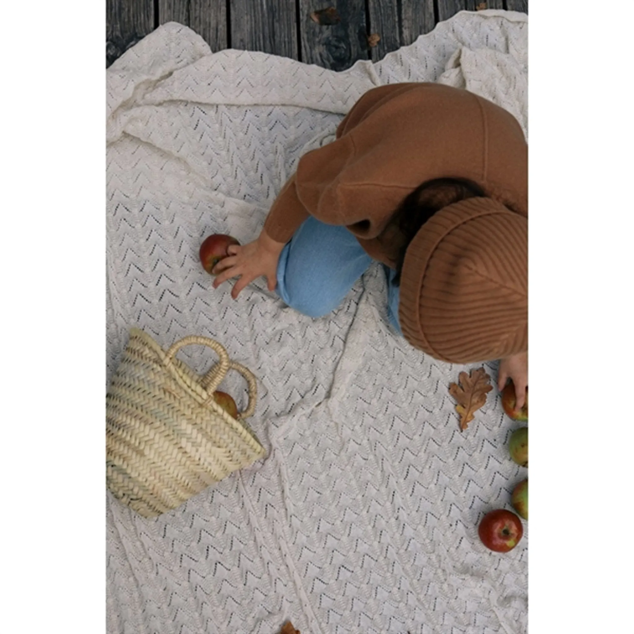 HOLMM White Baby Lemo Baby Alpaca Knit Blanket