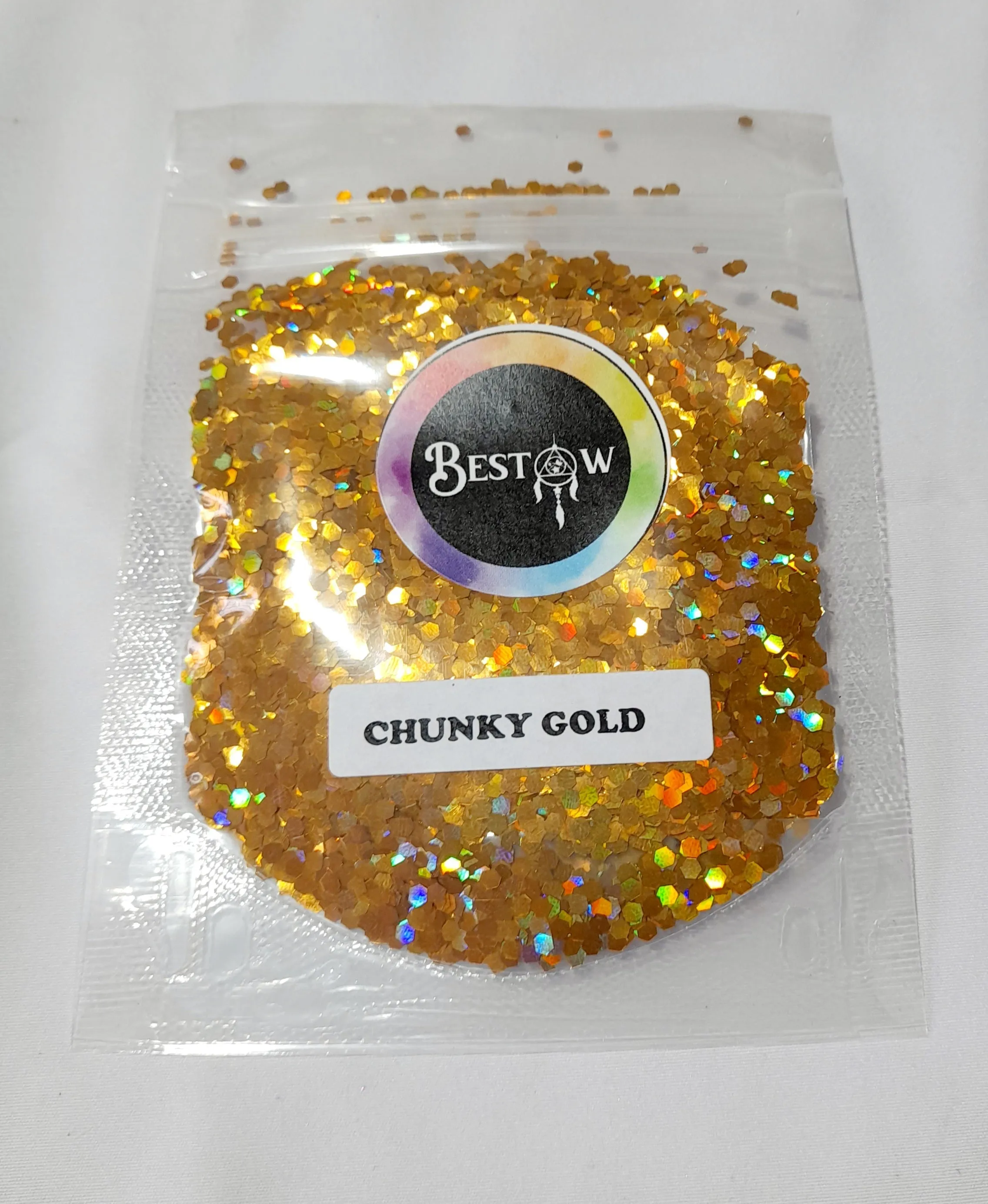 Holo Gold Hexagon Chunks Glitter - 20gms