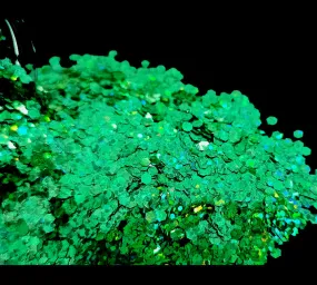 Holo Green Hexagon Chunks Glitter  - 20gms