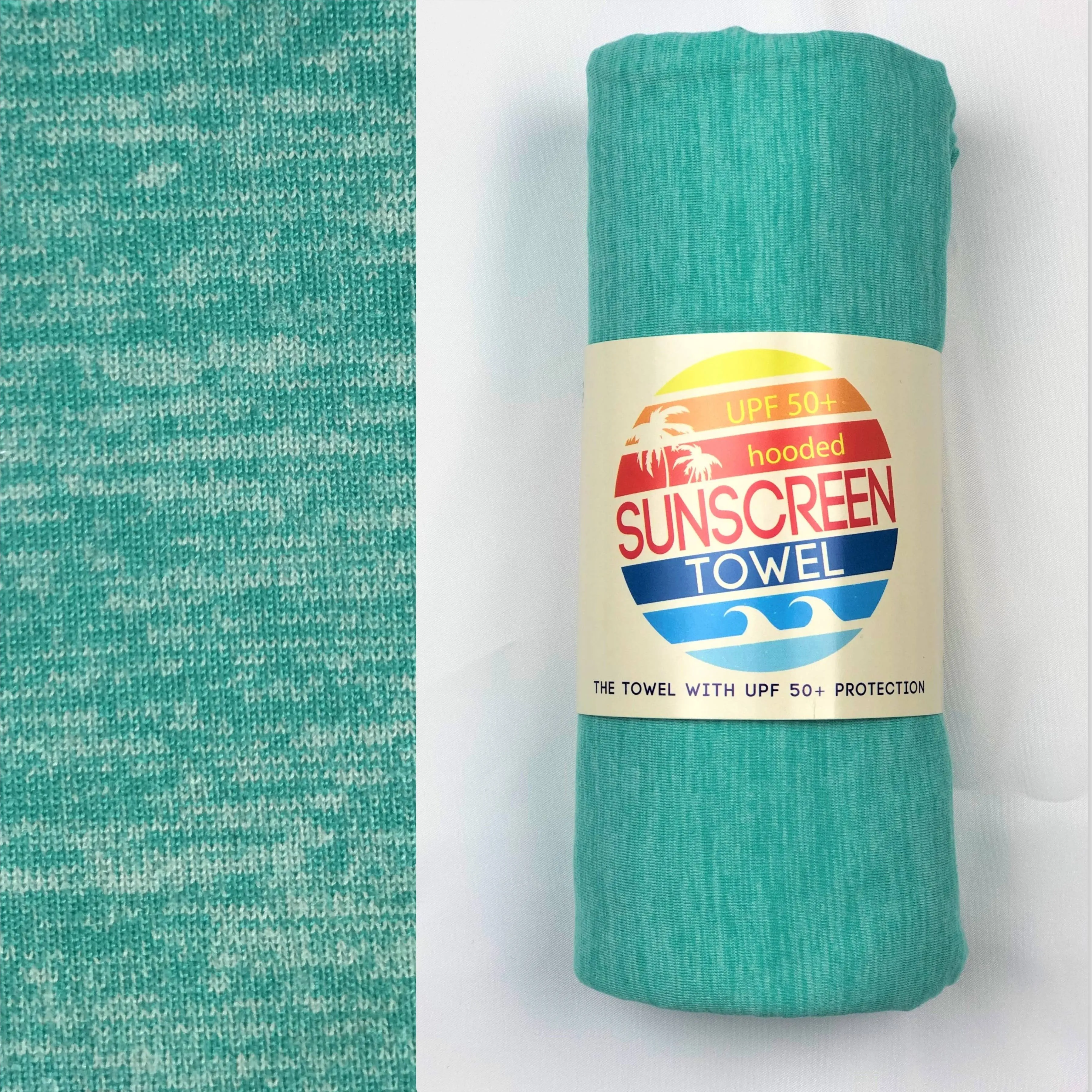 Hooded UPF 50  Sunscreen Towel (Mint Heather)