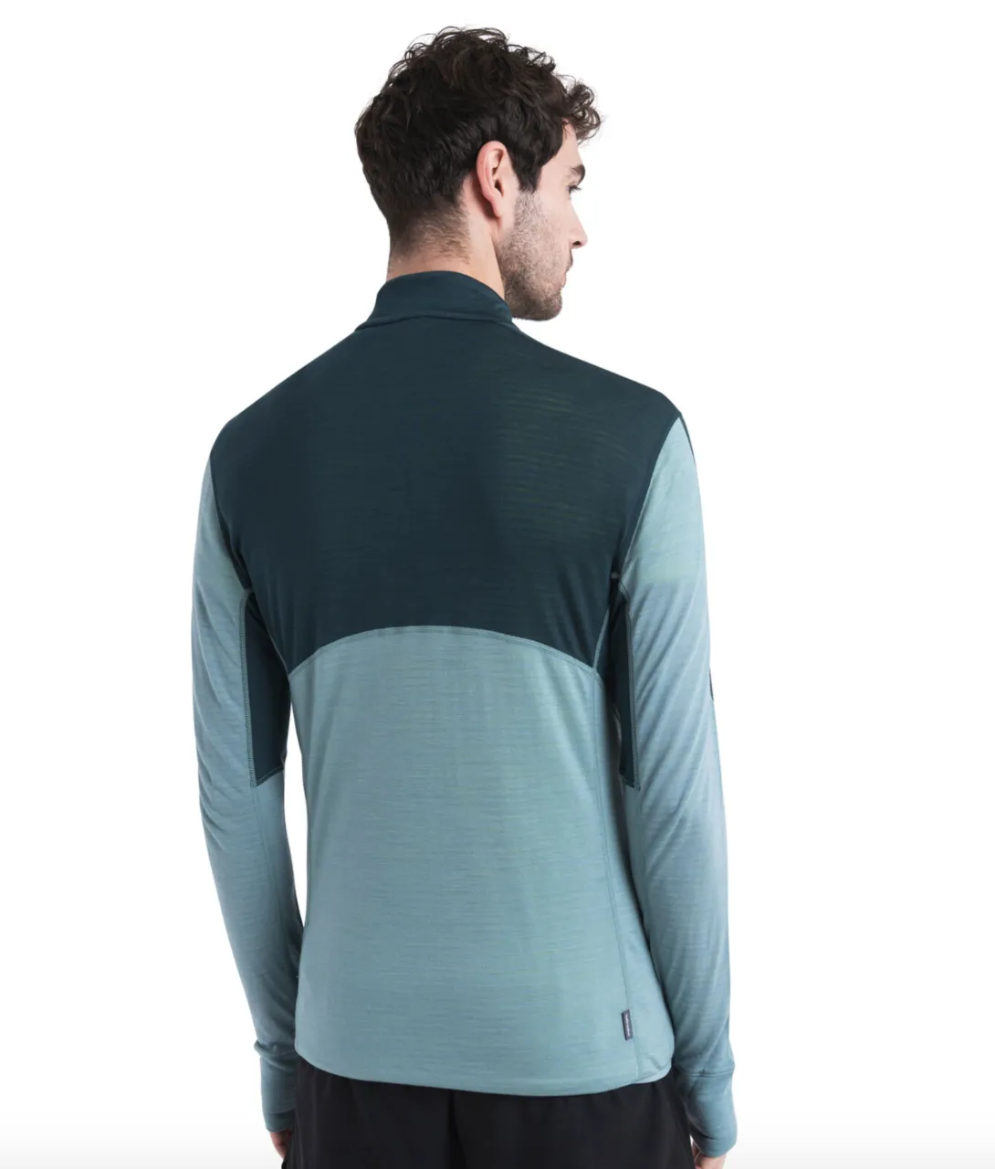 Icebreaker Mens 200 RealFleece Descender LS Half Zip Fathom Green