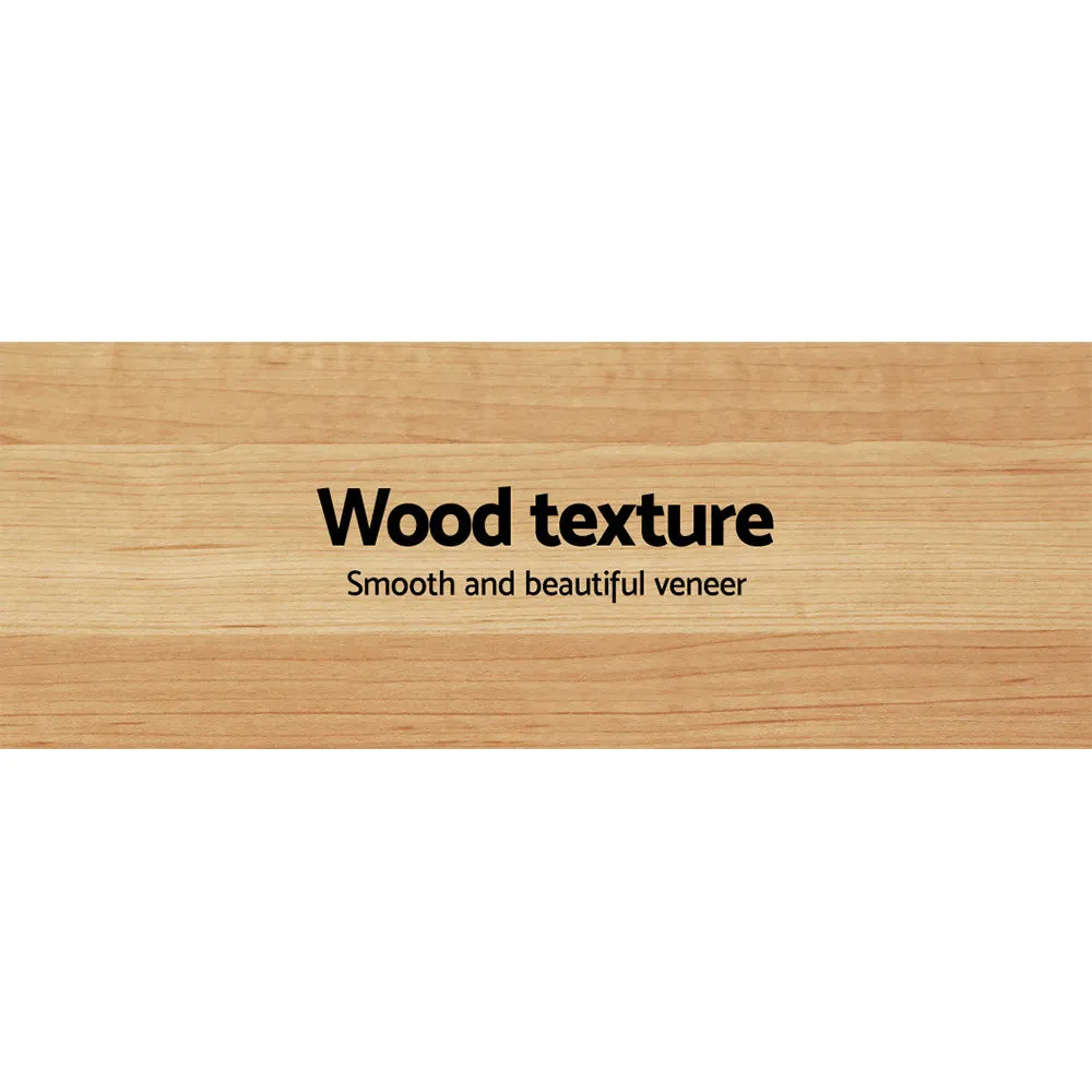 Industrial Wood-Texture Side Table, Walnut - Artiss