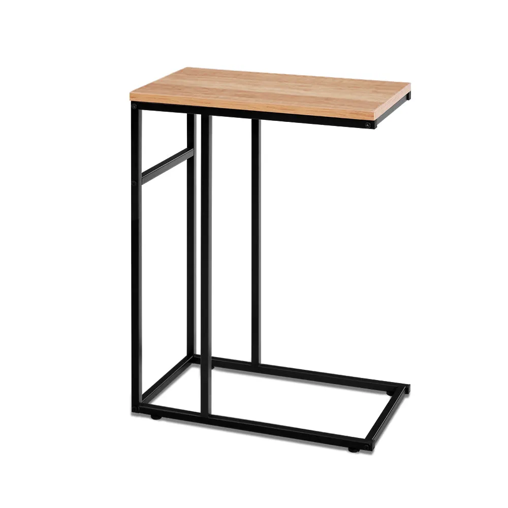 Industrial Wood-Texture Side Table, Walnut - Artiss