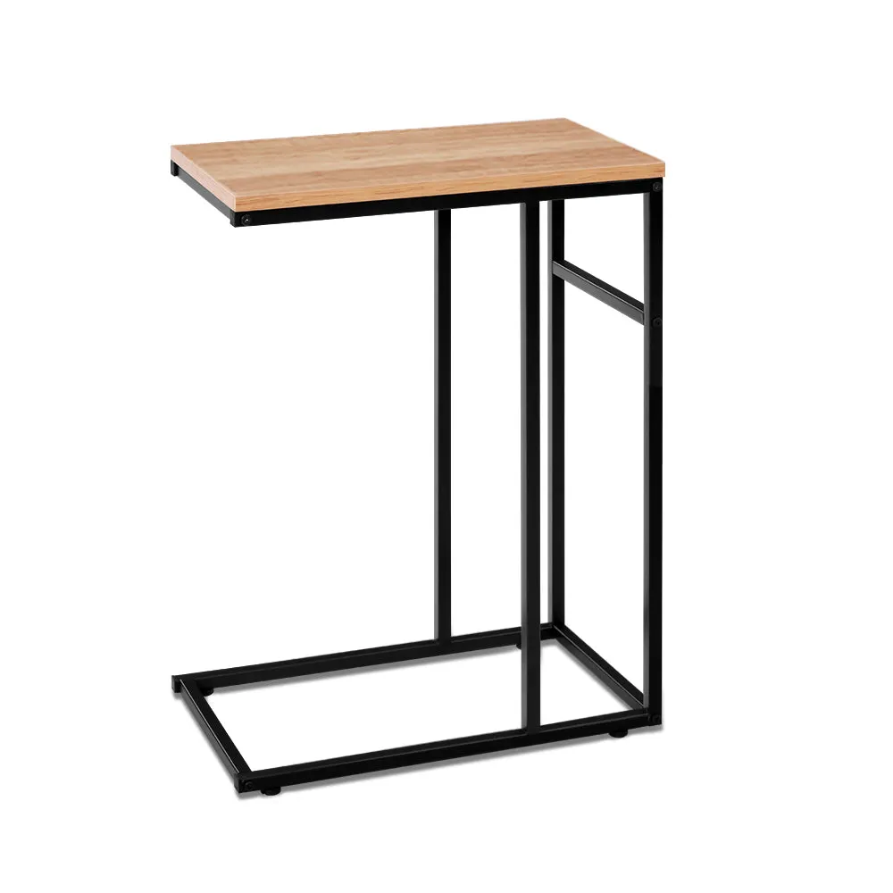 Industrial Wood-Texture Side Table, Walnut - Artiss