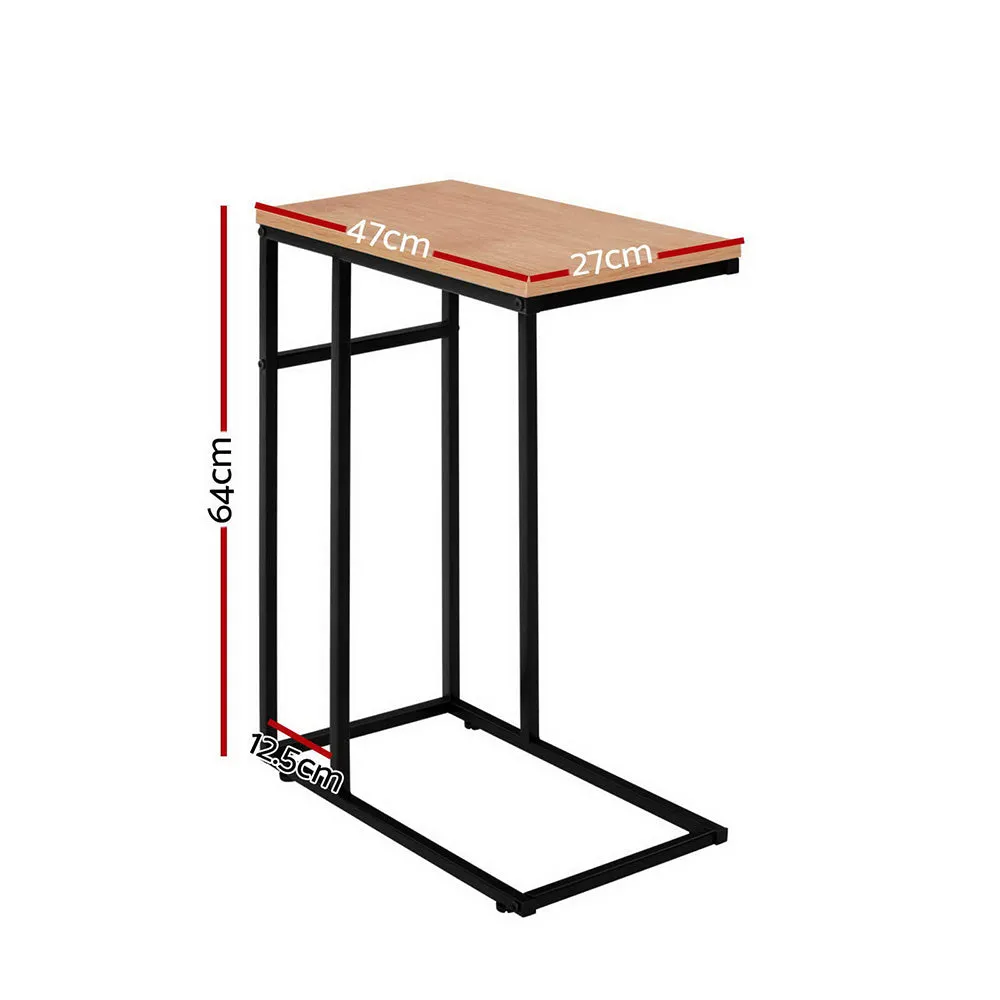 Industrial Wood-Texture Side Table, Walnut - Artiss