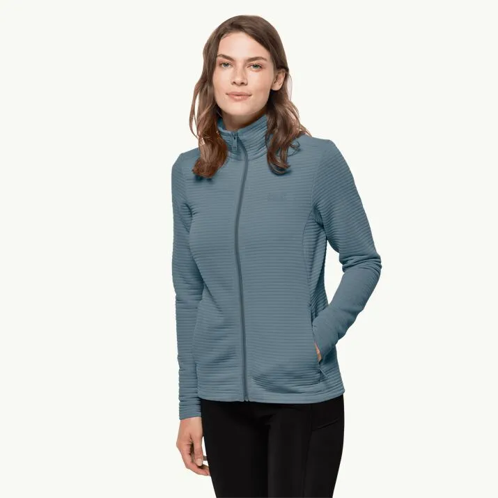 Jack Wolfskin Ladies Modesto Fleece Jacket Teal Grey