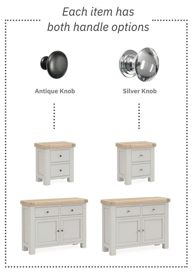 Kilronan - Grey And Oak 2 Drawer Bedside Locker