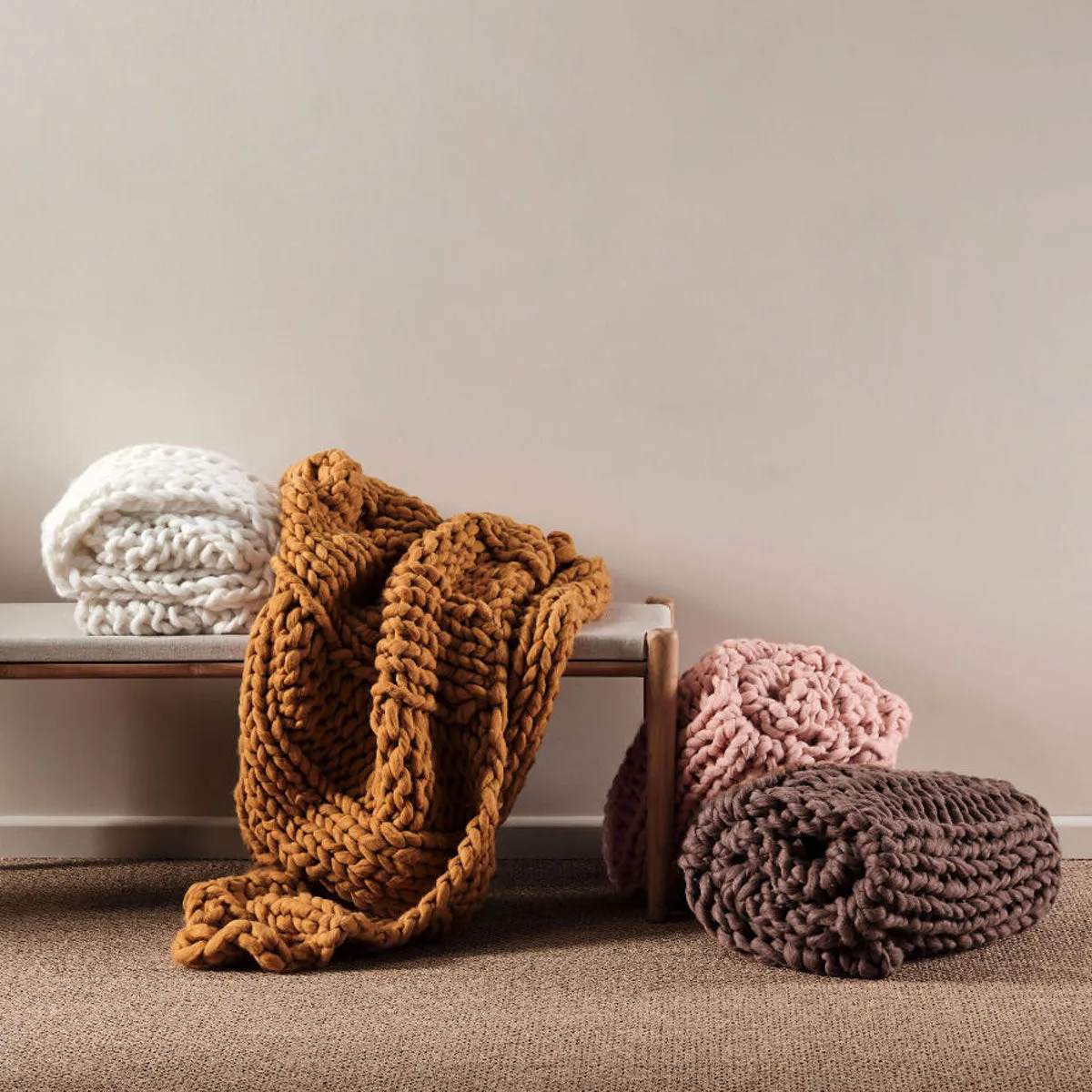 Lana Gold Throw Rug by Linen House
