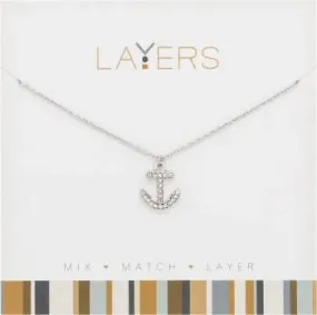 Layers Anchor Silver necklace