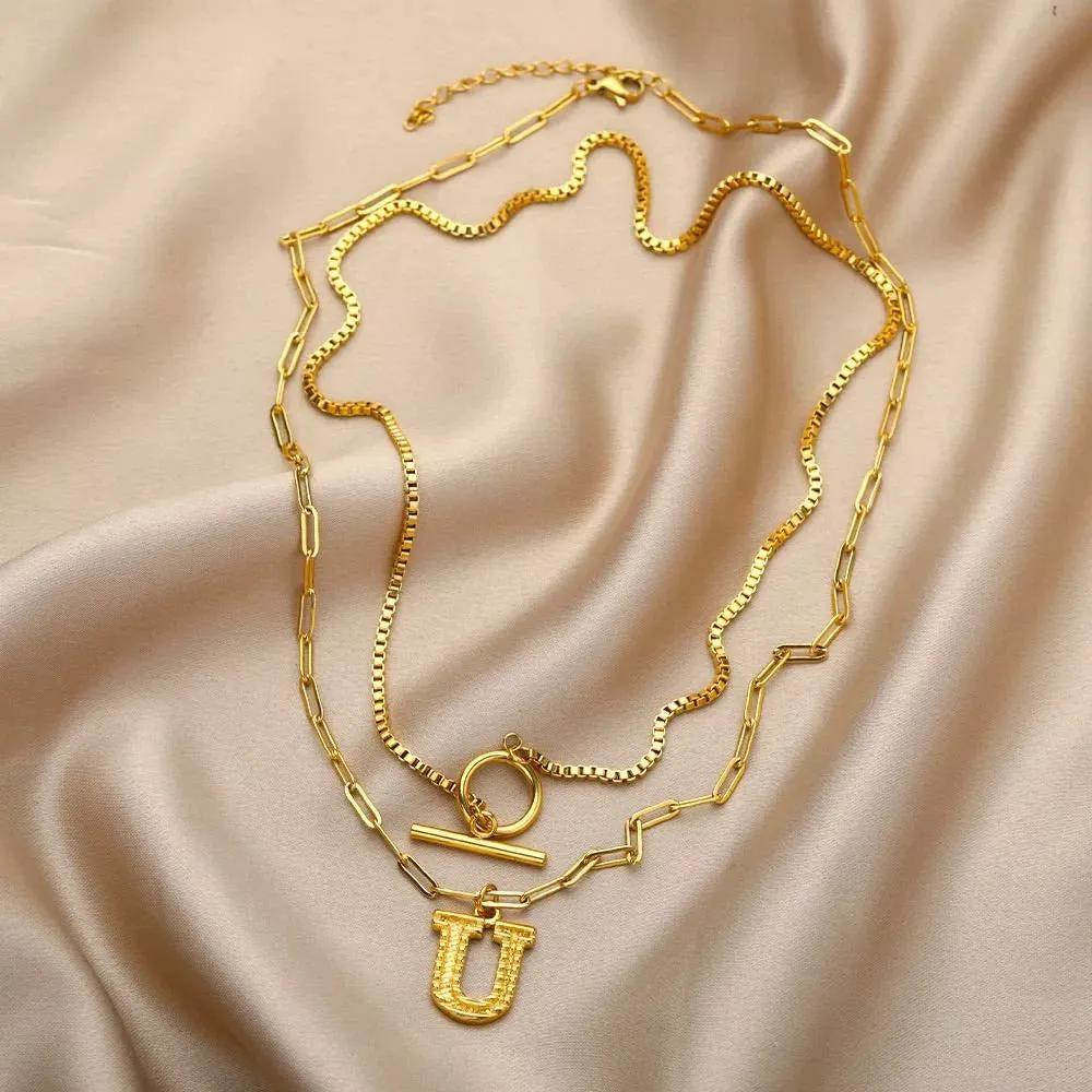 Letter Initial Layer Necklace