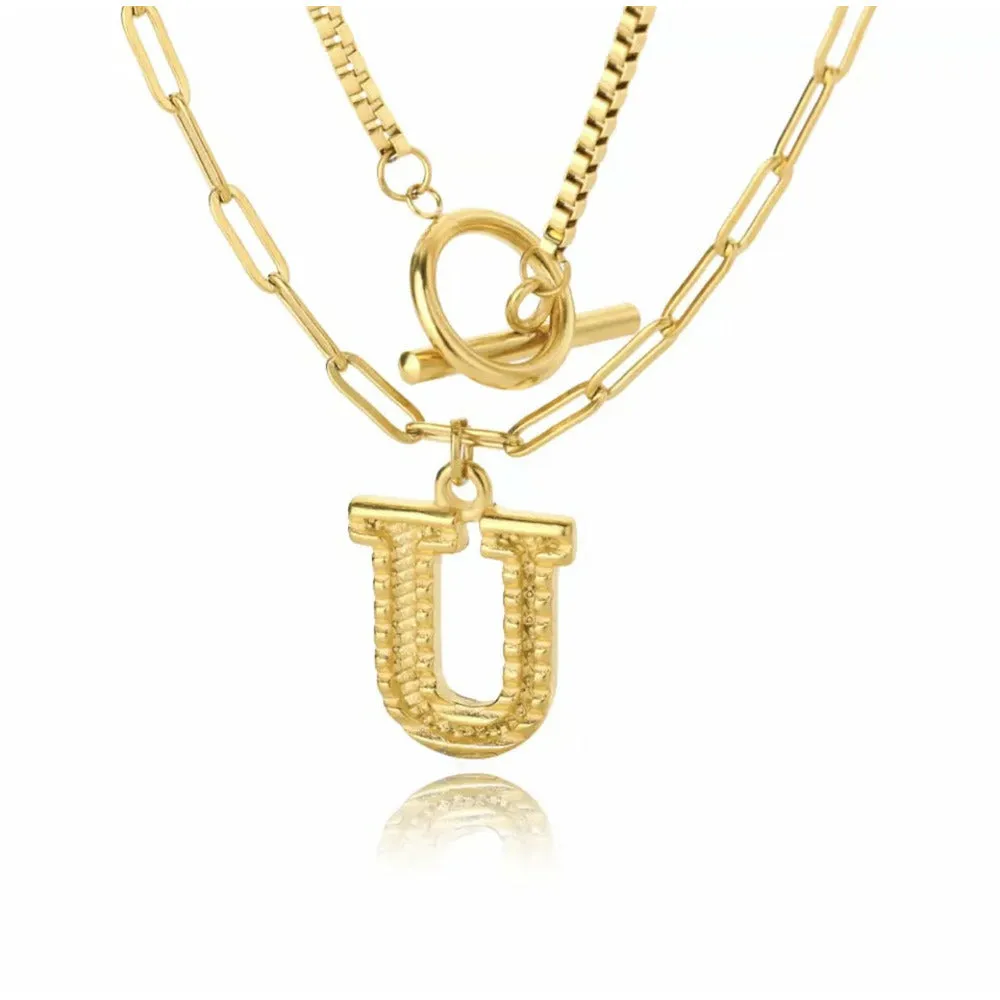 Letter Initial Layer Necklace